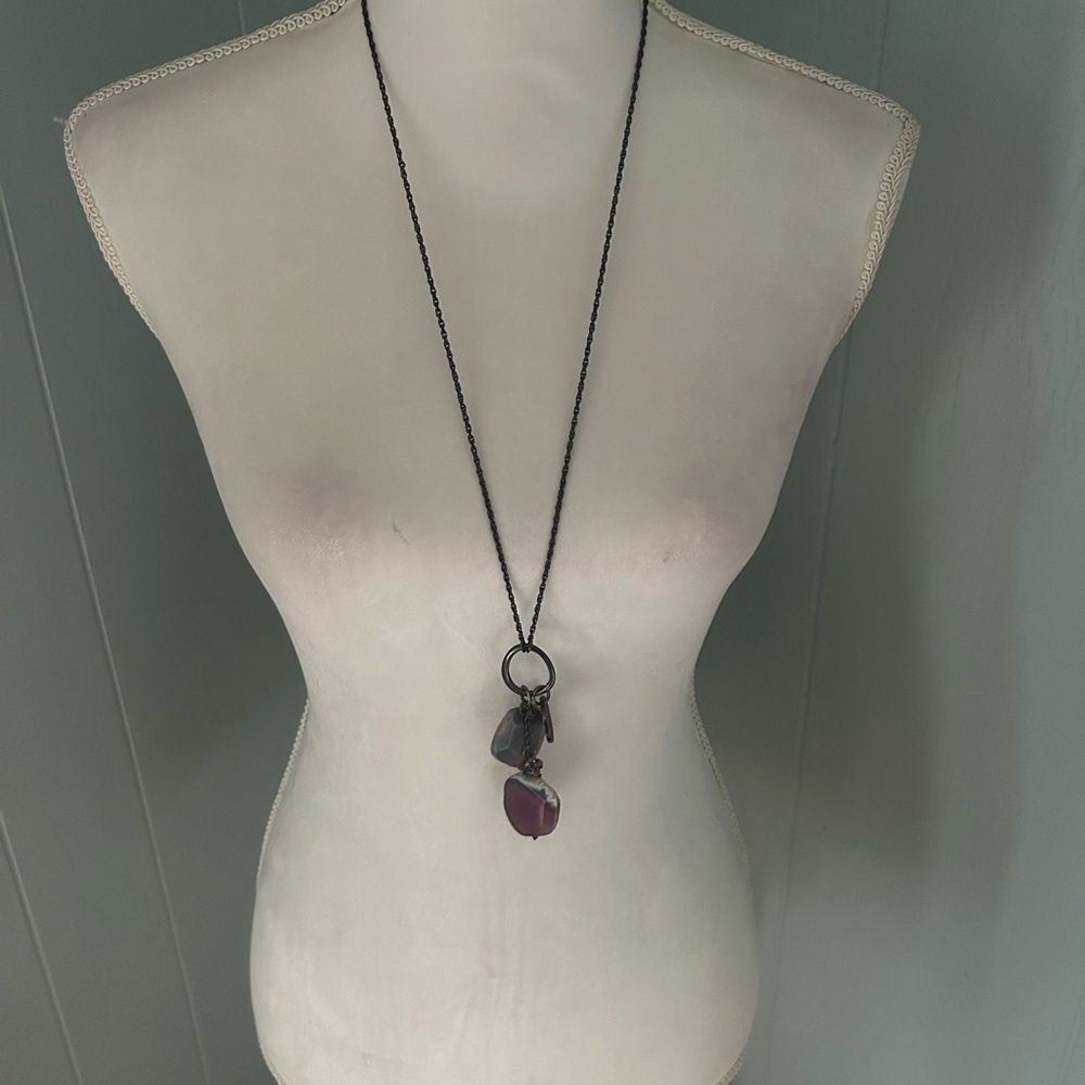 Express Black and Purple Pendant Necklace